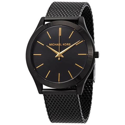 michael kors slim black runway watch|Michael Kors matte black watch.